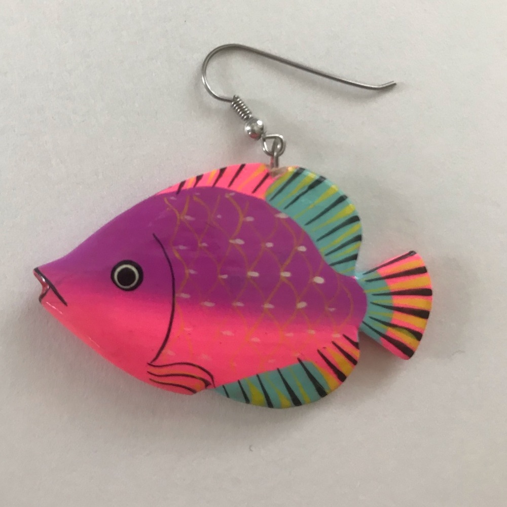 Colorful Fish Earrings - Picture 2 of 5